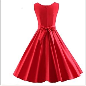 Red 1950’s Style Rockabilly Swing Party Dress